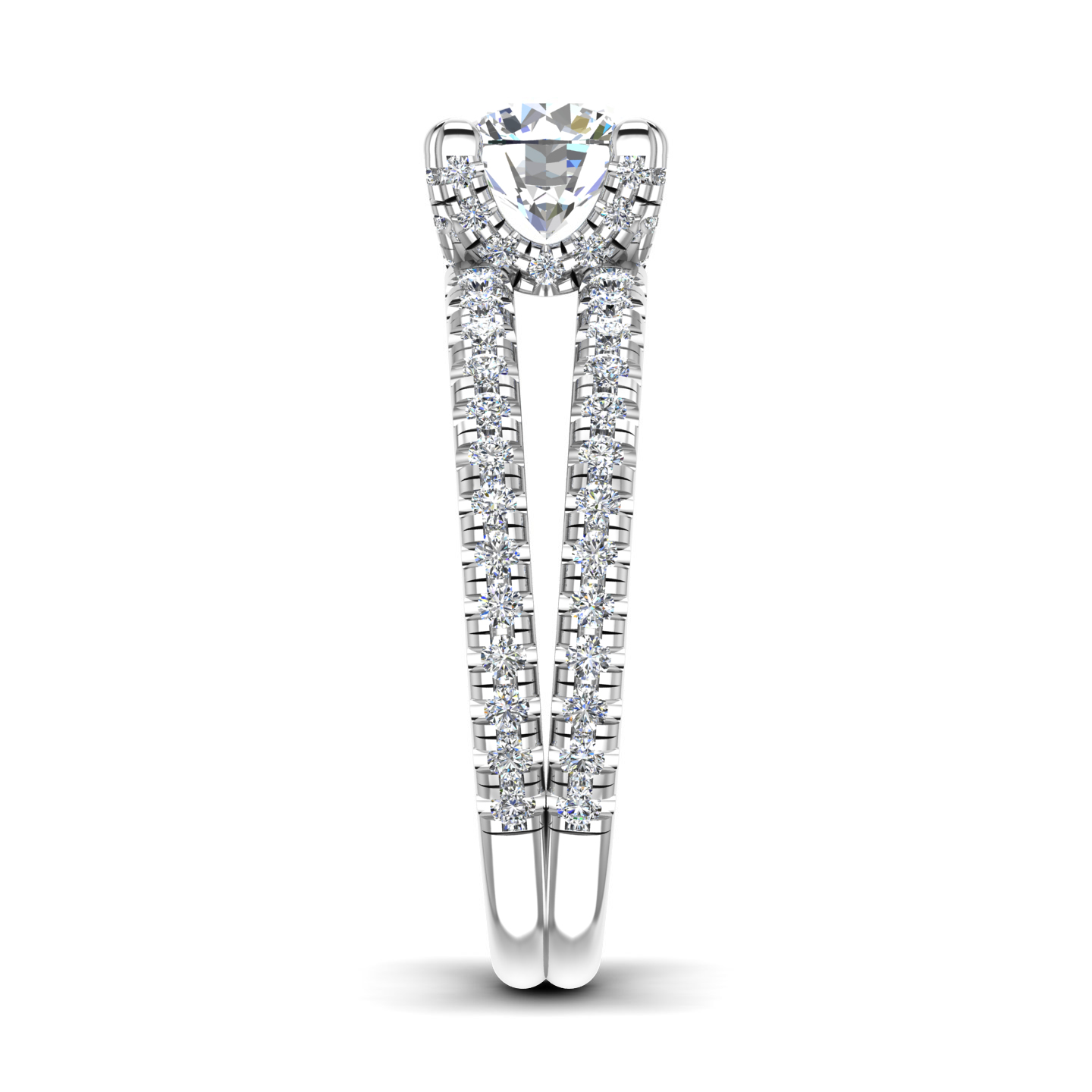 Naomi Split Shank Pave Engagement Ring